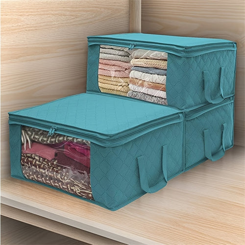 1/3PCS Totes Clothes Storage Foldable Blanket Storage Bags Storage Containers For Organizing Bedroom Closet Clothing Comforter Organization And Storage With Lids And Handle